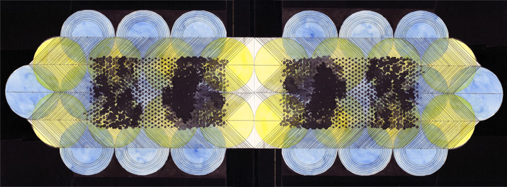 Lennart Oskar Schreiber, o.T.(digital bearbeitet), Klebefolie, Tinte auf Papier, ca. 20x30cm (original), 2013