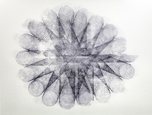 Lennart Oskar Schreiber, o.T., Nitrofrottage , ca. 50x70cm, 2013